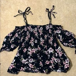 Black and Pink Floral Top